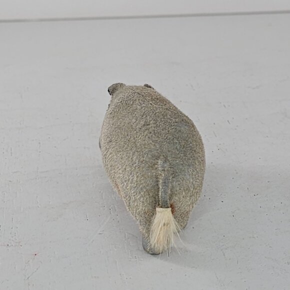 Vintage Wagner Kunstlerschutz Flocked Hippo Handmade West German Felt Figurine - Picture 3 of 8